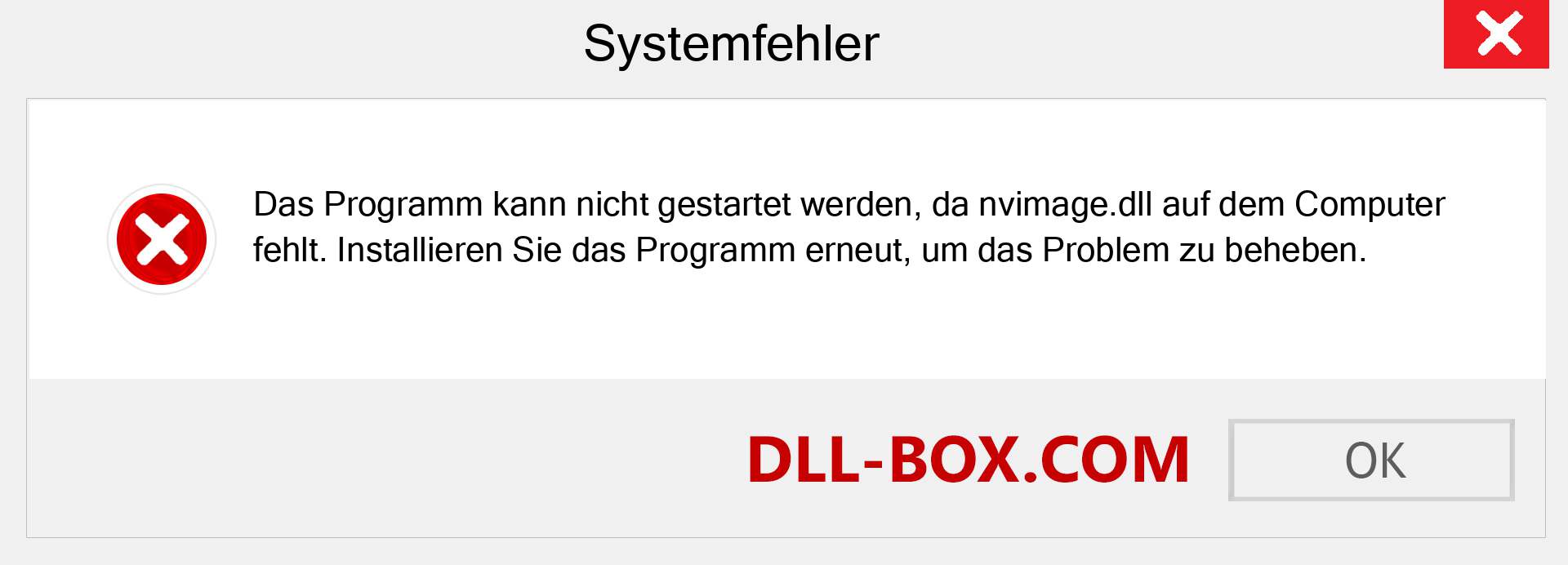 nvimage.dll-Datei fehlt?. Download für Windows 7, 8, 10 - Fix nvimage dll Missing Error unter Windows, Fotos, Bildern